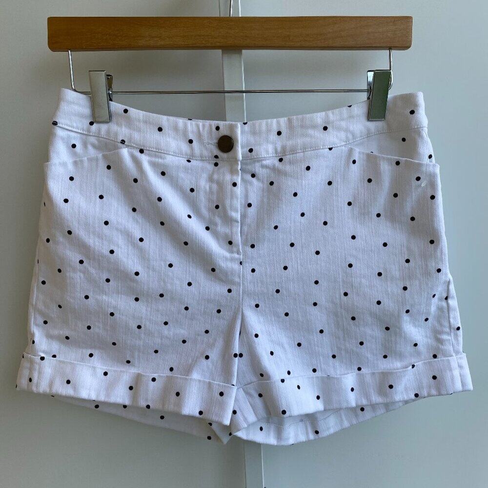 NWT Tyler Boe White Black Polka Dot Cotton Stretch Shorts sz 4